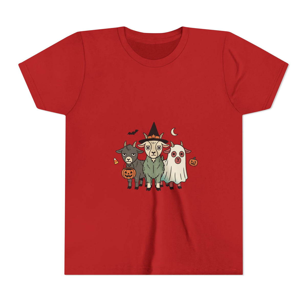 Kids Halloween Goat Squad Tee — Cute Witch, Ghost & Pumpkin Costume Shirt