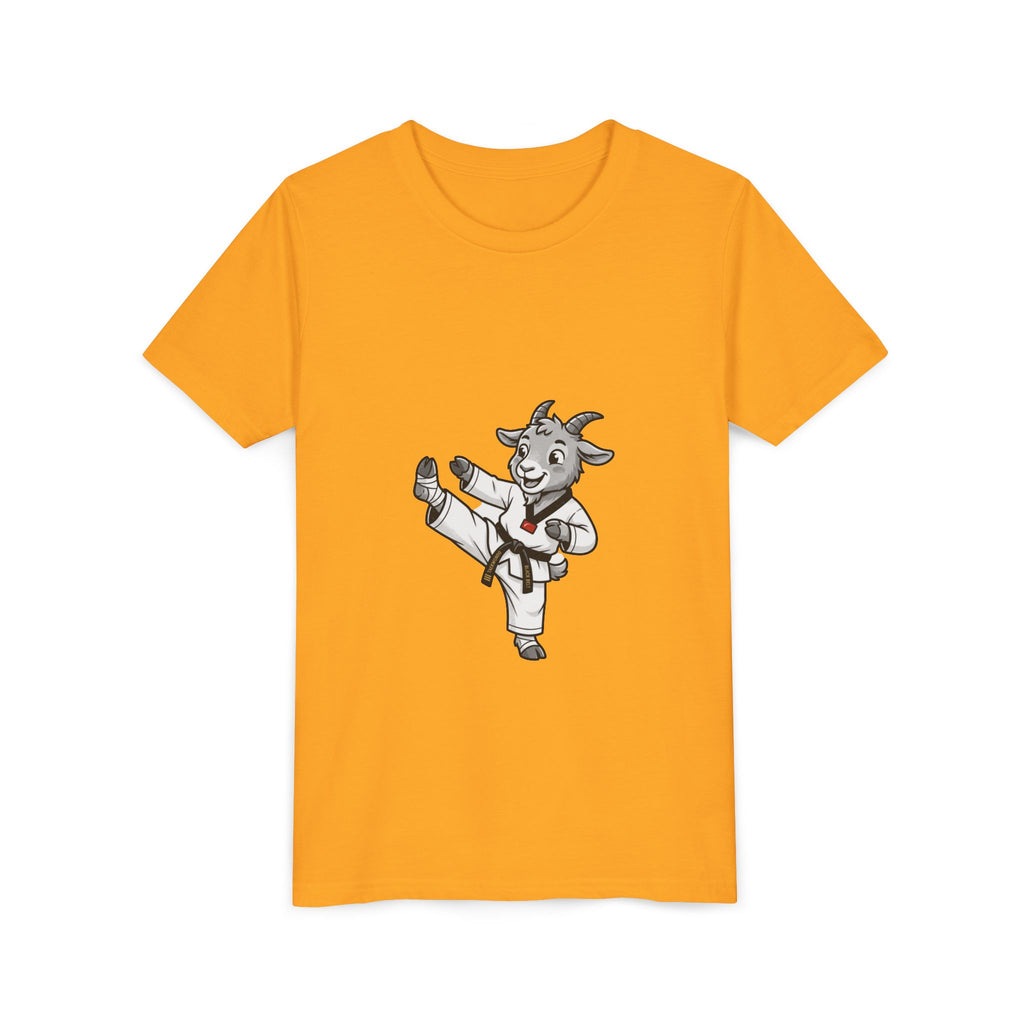 Youth Karate Goat T-Shirt — Cute Martial Arts Kid Tee