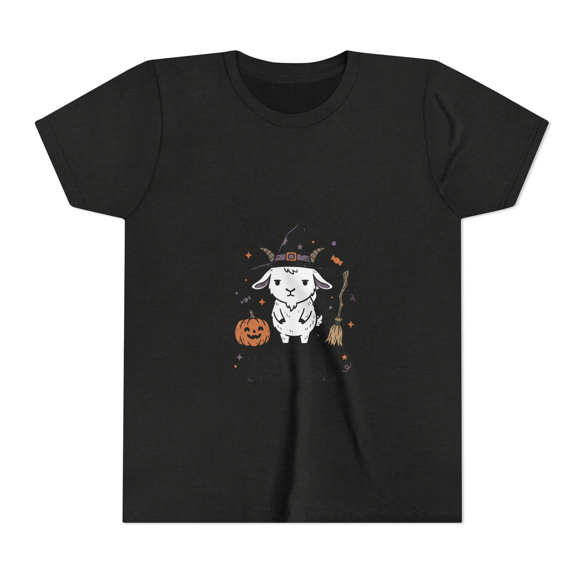 Kids Halloween Tee — 'Baaaad Decisions' Witch Sheep Graphic