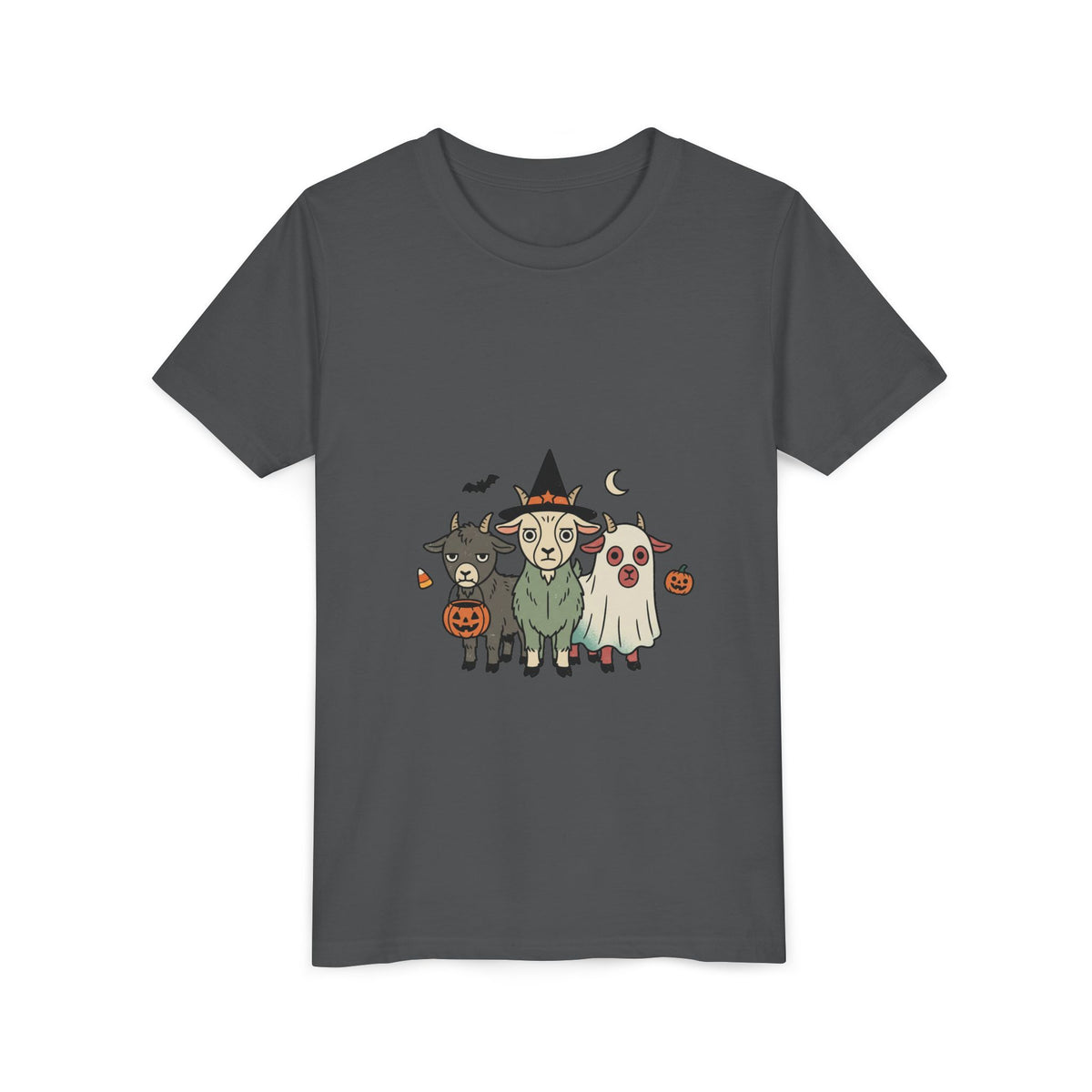 Kids Halloween Goat Squad Tee — Cute Witch, Ghost & Pumpkin Costume Shirt