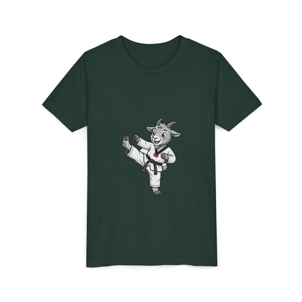 Youth Karate Goat T-Shirt — Cute Martial Arts Kid Tee