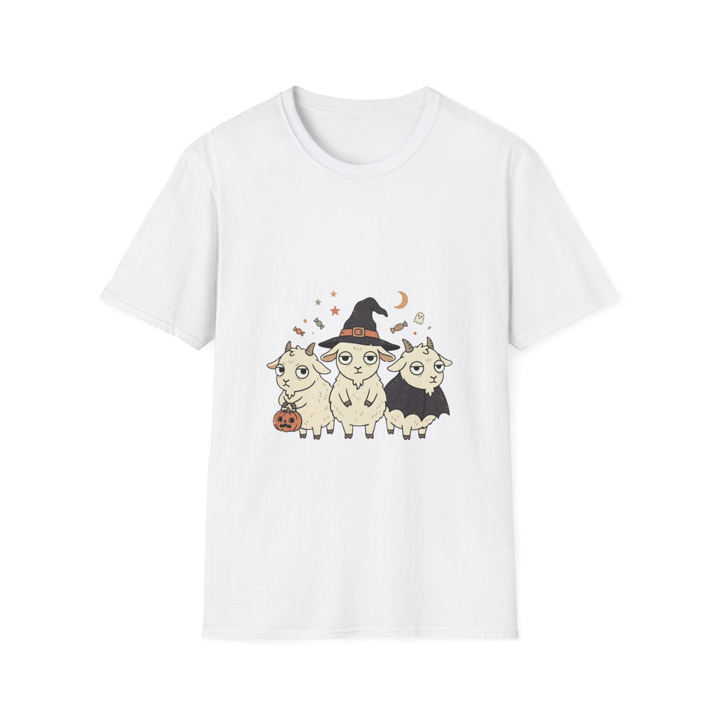 Cute Halloween Goats T-Shirt — Goats in Witch Hats Halloween Tee