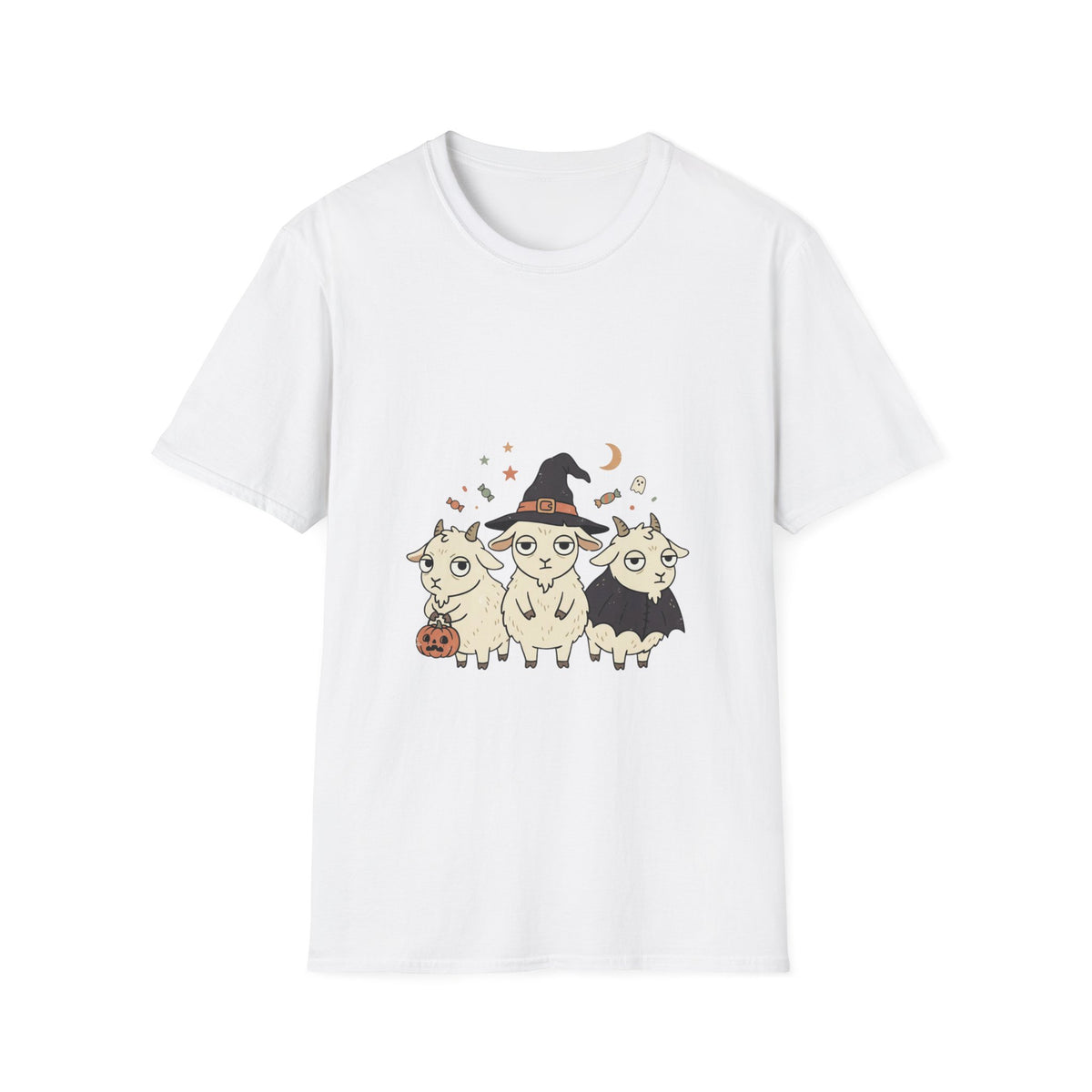 Cute Halloween Goats T-Shirt — Goats in Witch Hats Halloween Tee