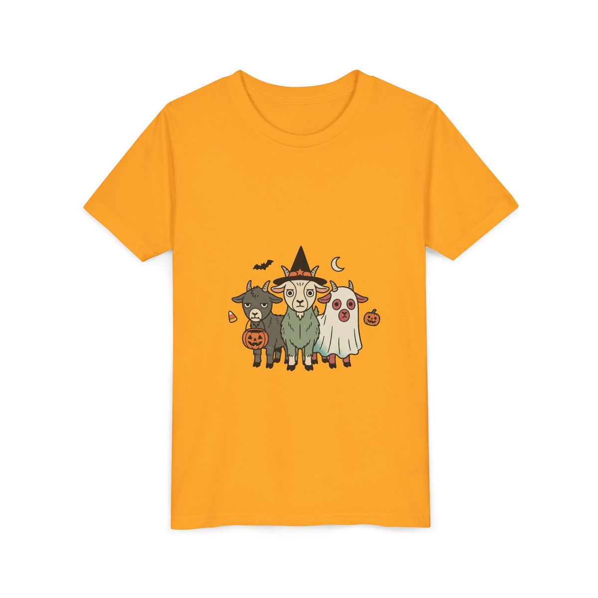 Kids Halloween Goat Squad Tee — Cute Witch, Ghost & Pumpkin Costume Shirt