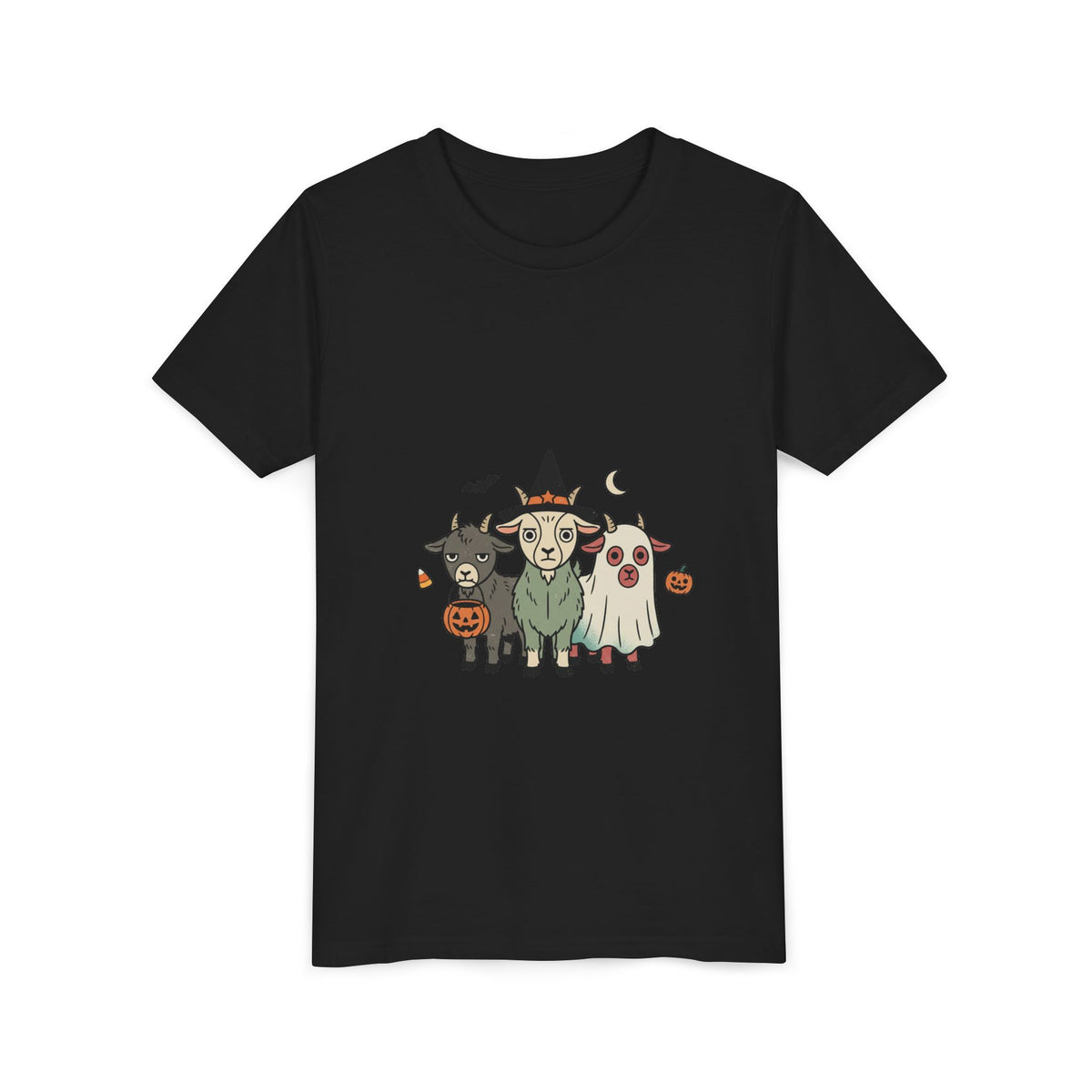 Kids Halloween Goat Squad Tee — Cute Witch, Ghost & Pumpkin Costume Shirt