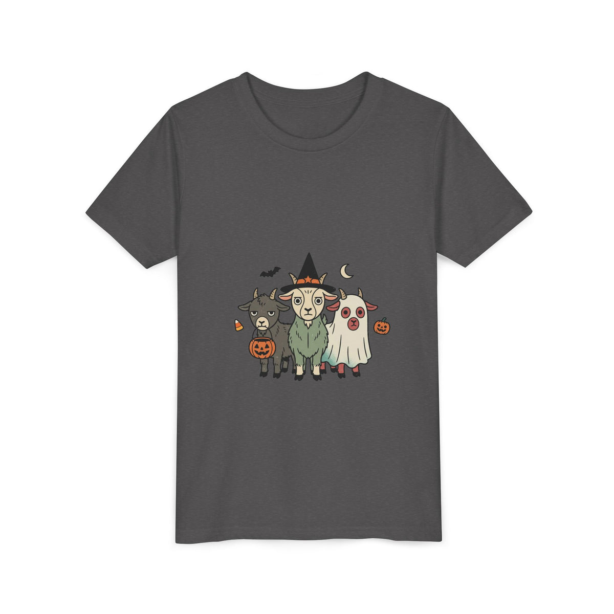Kids Halloween Goat Squad Tee — Cute Witch, Ghost & Pumpkin Costume Shirt