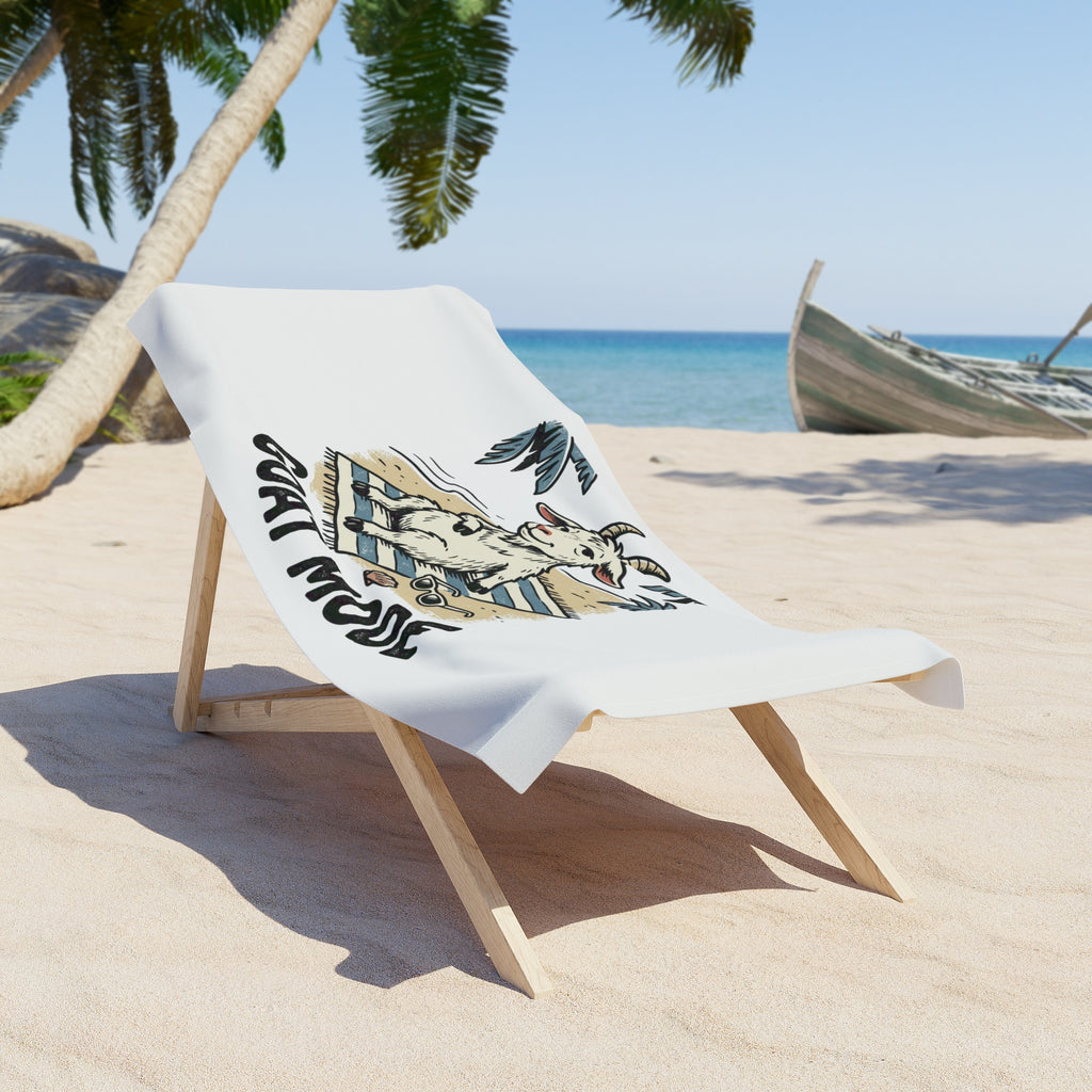 Beach Towel – "Goat Mode" Relaxing Beach Graphic Towel