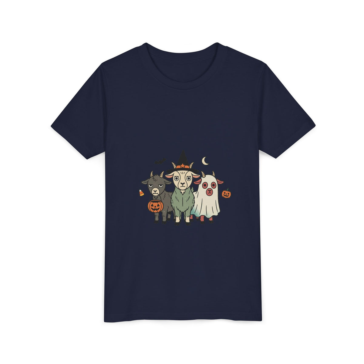 Kids Halloween Goat Squad Tee — Cute Witch, Ghost & Pumpkin Costume Shirt