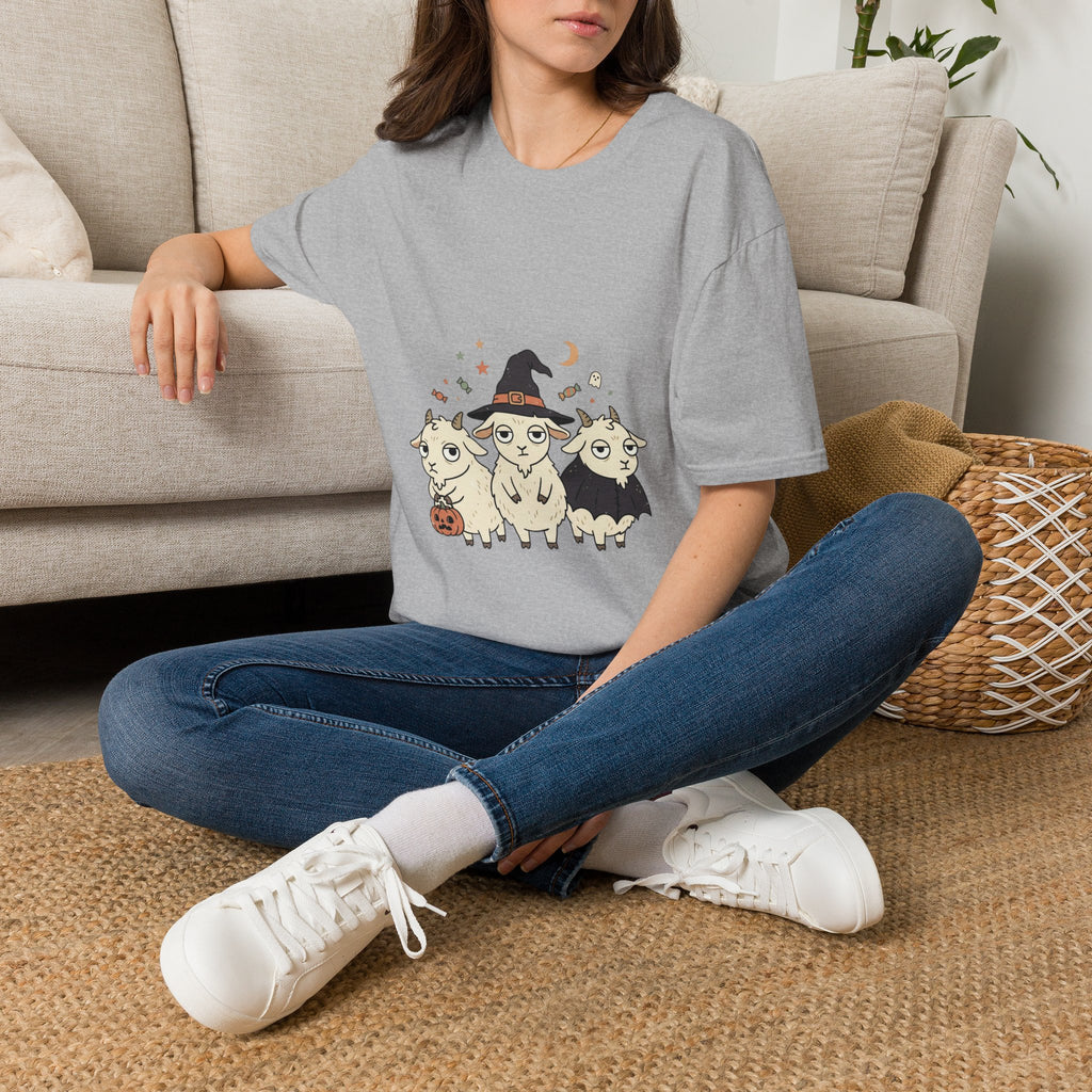Cute Halloween Goats T-Shirt — Goats in Witch Hats Halloween Tee