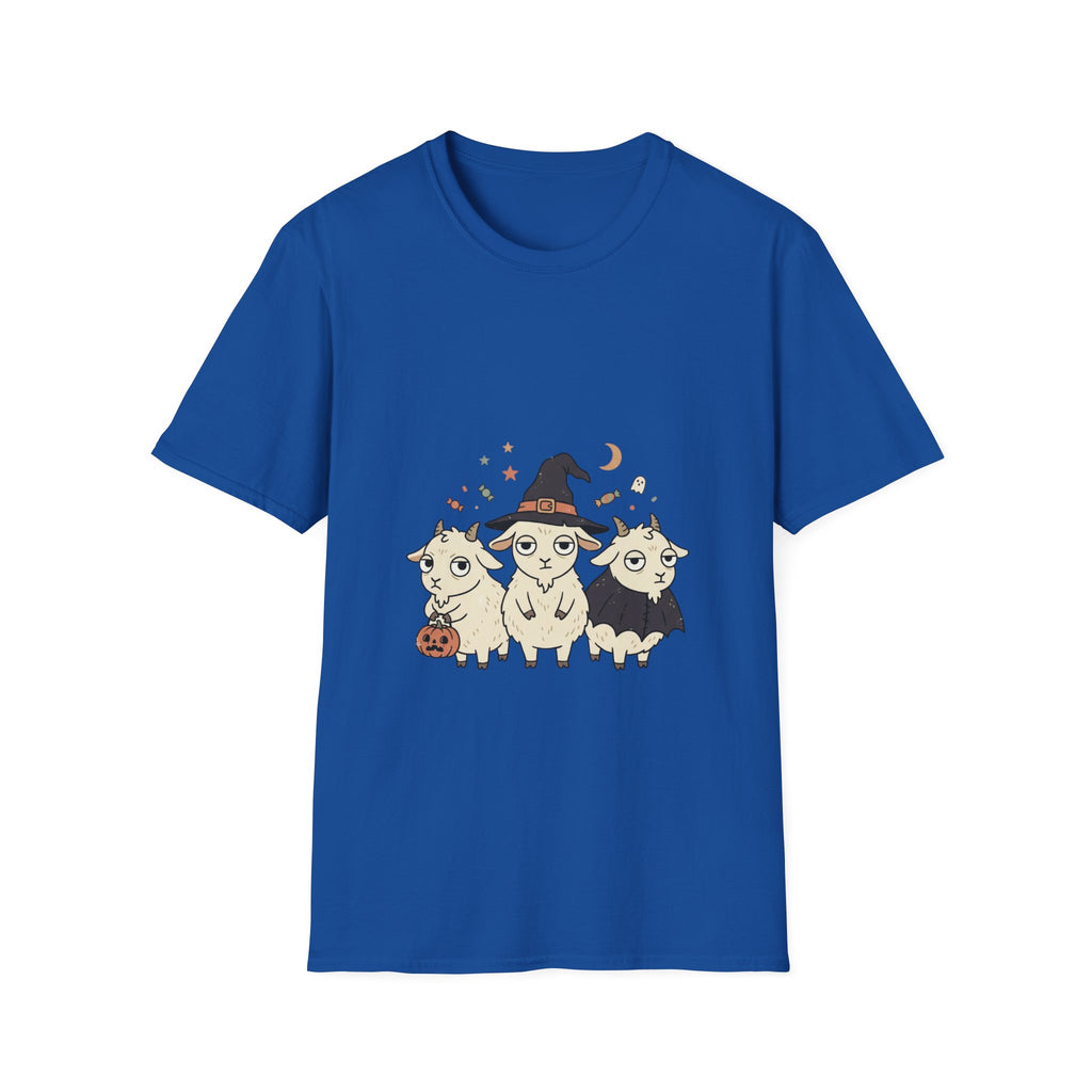 Cute Halloween Goats T-Shirt — Goats in Witch Hats Halloween Tee