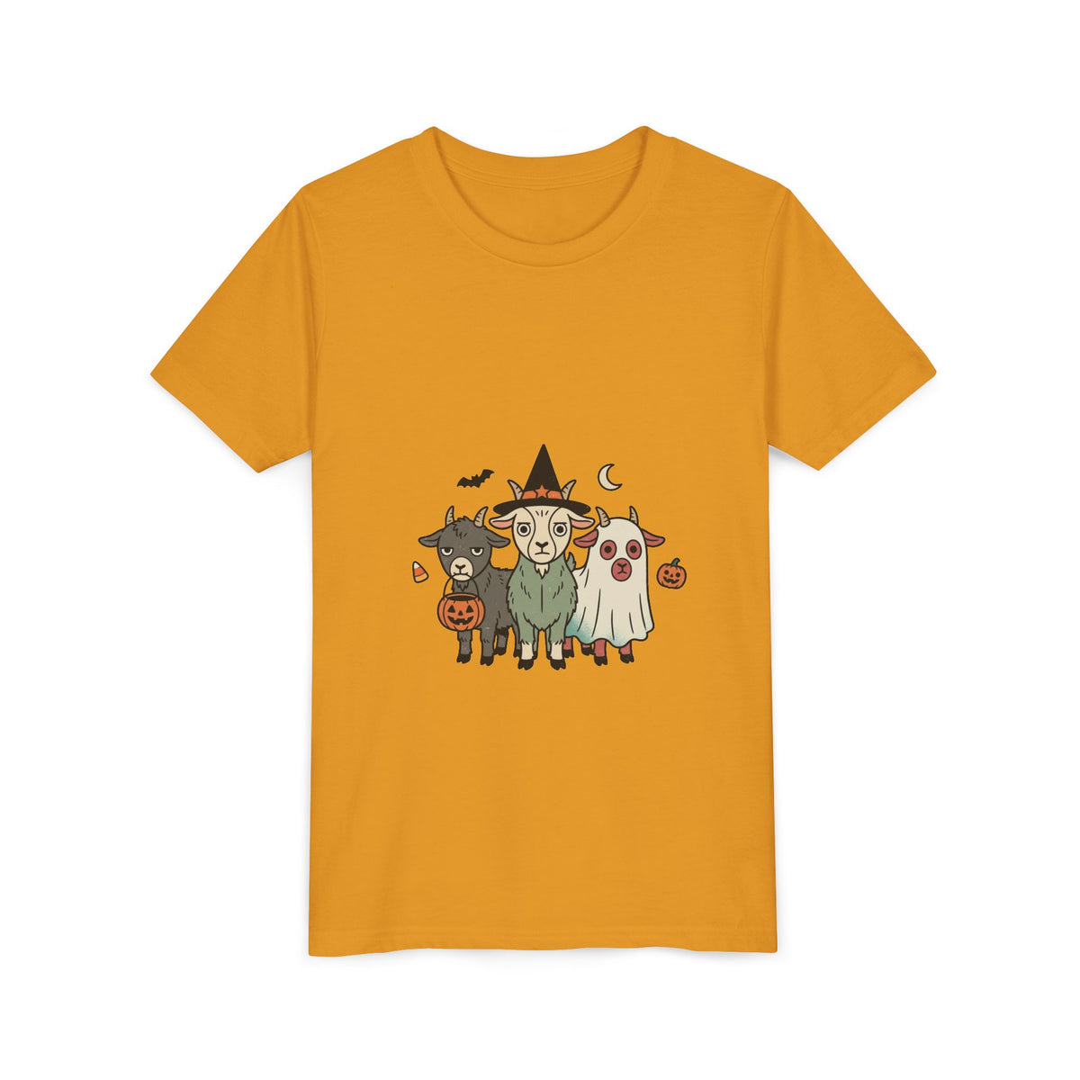 Kids Halloween Goat Squad Tee — Cute Witch, Ghost & Pumpkin Costume Shirt