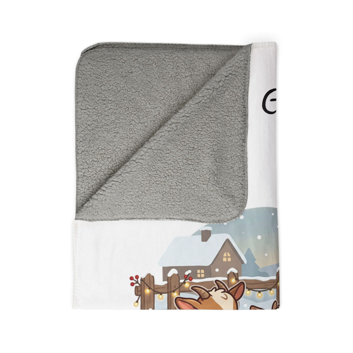 Merry Goatmas Fleece Blanket | Christmas Goats Holiday Sherpa Throw