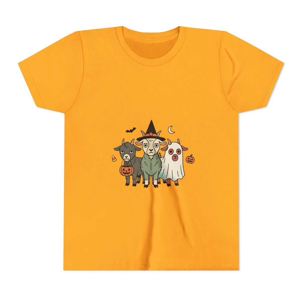 Kids Halloween Goat Squad Tee — Cute Witch, Ghost & Pumpkin Costume Shirt
