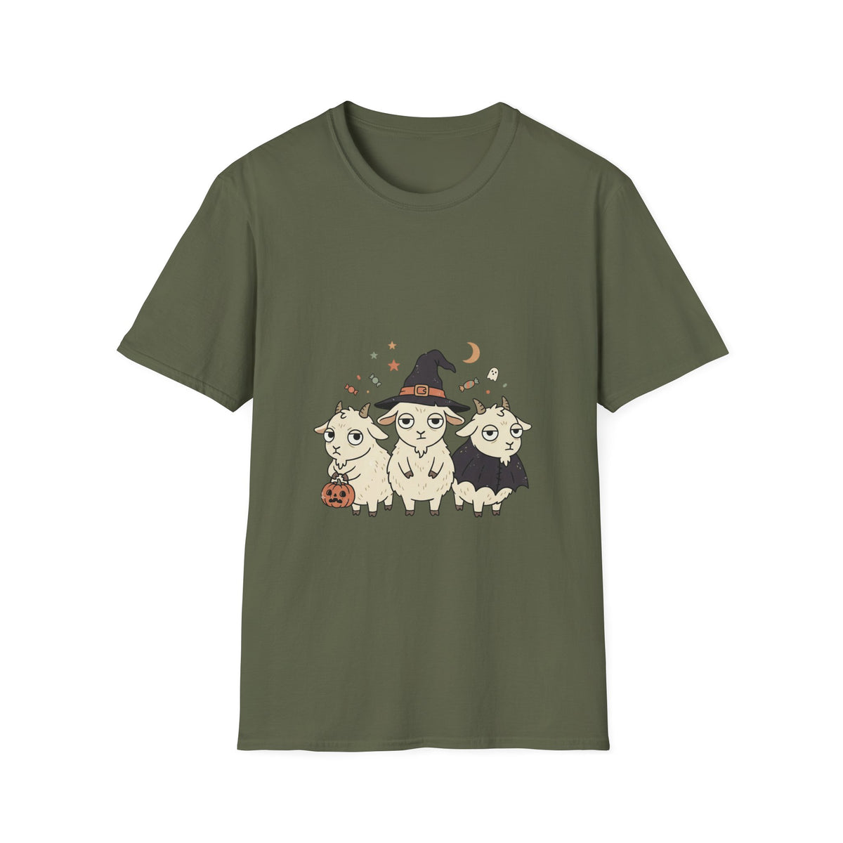 Cute Halloween Goats T-Shirt — Goats in Witch Hats Halloween Tee