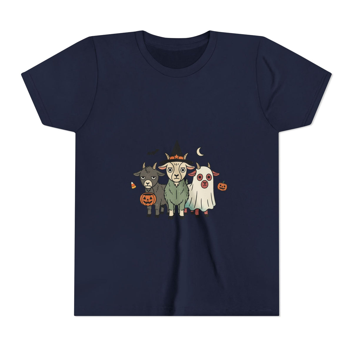 Kids Halloween Goat Squad Tee — Cute Witch, Ghost & Pumpkin Costume Shirt