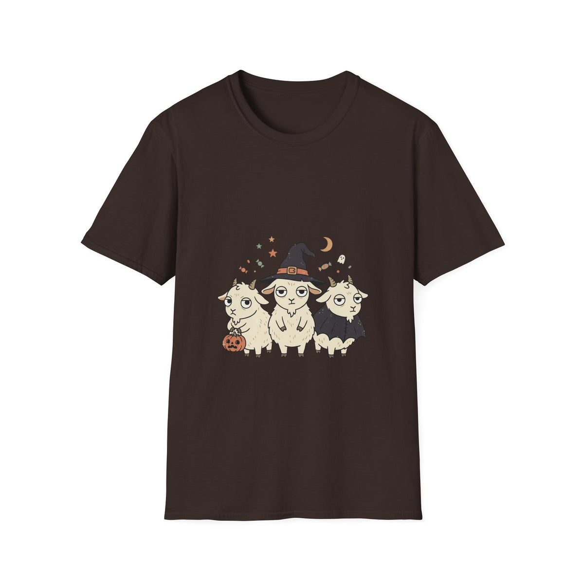 Cute Halloween Goats T-Shirt — Goats in Witch Hats Halloween Tee