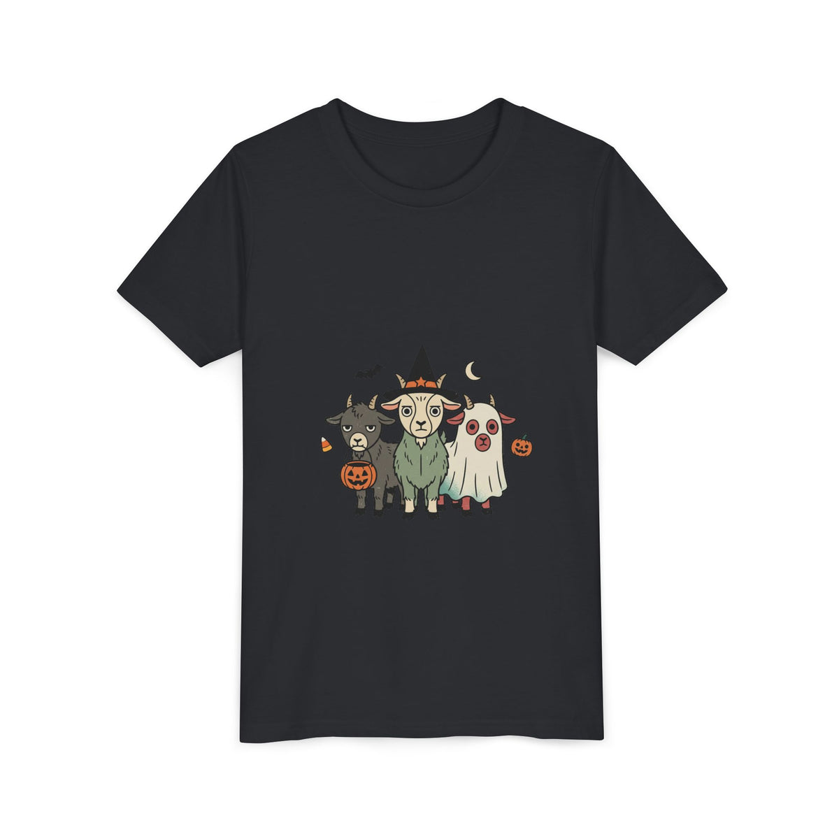 Kids Halloween Goat Squad Tee — Cute Witch, Ghost & Pumpkin Costume Shirt