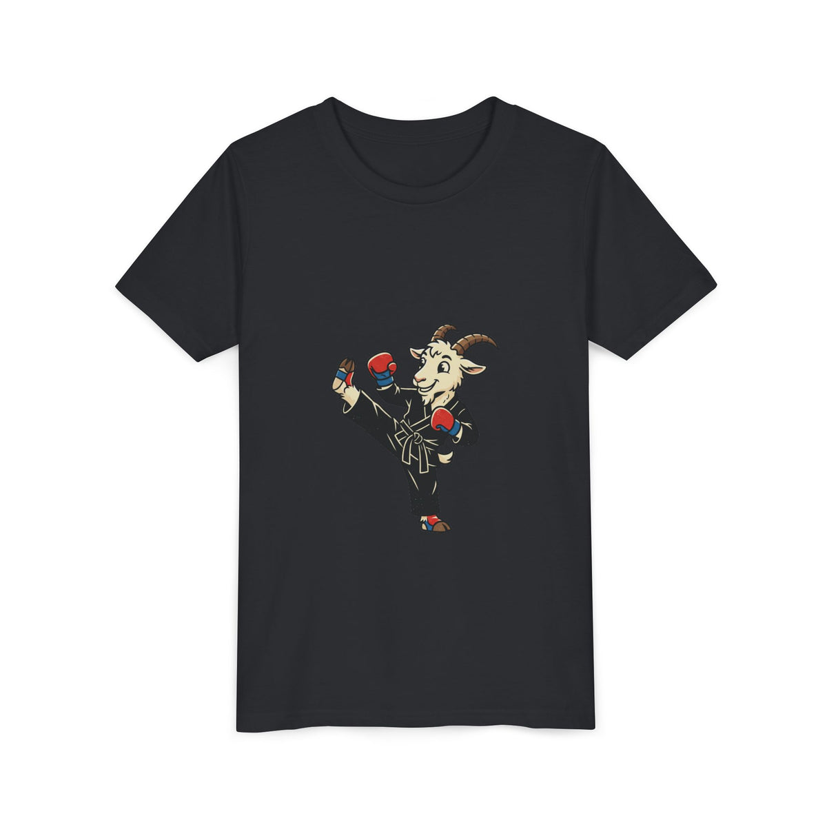 Kids Martial Arts Goat Tee — Youth Karate Kick Shirt