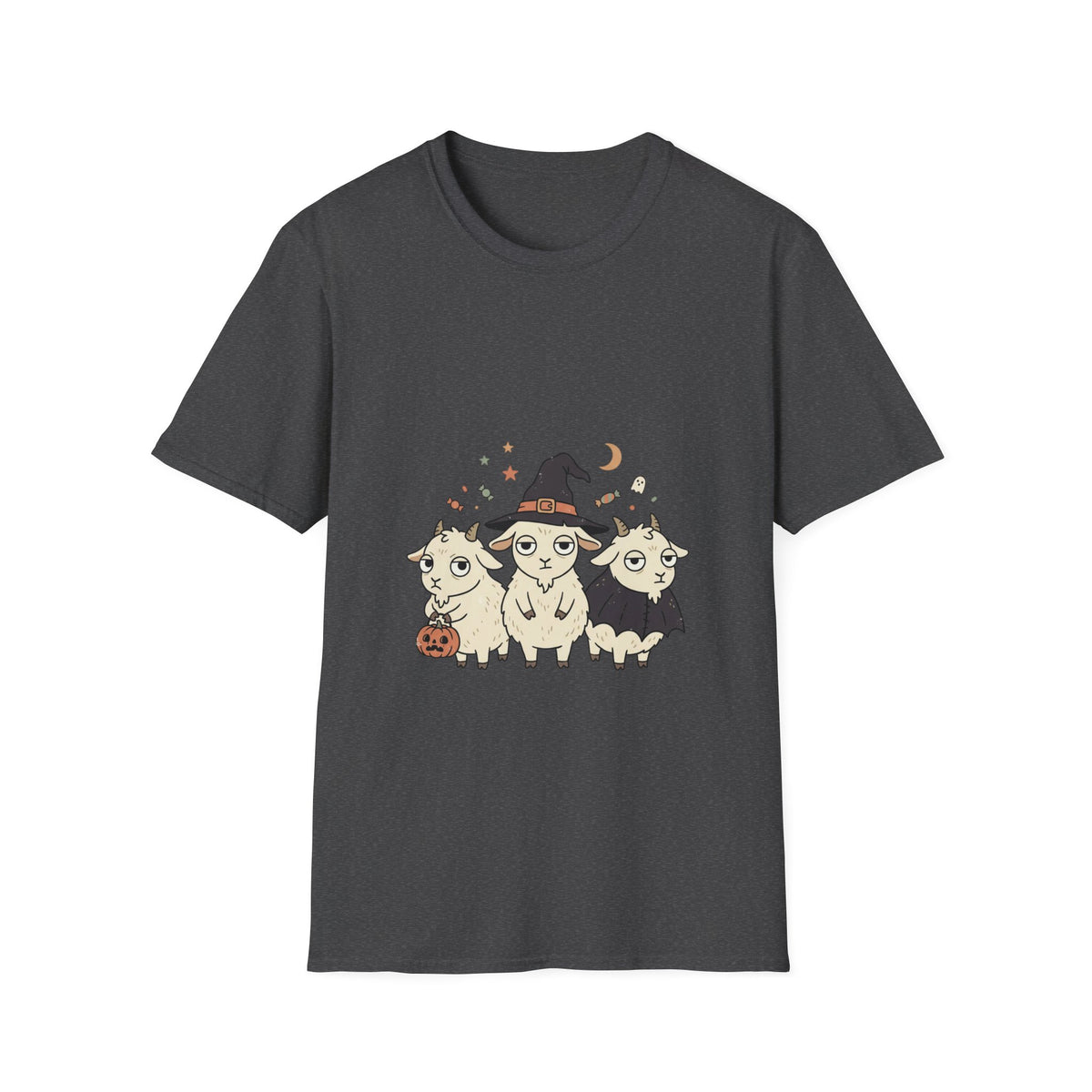 Cute Halloween Goats T-Shirt — Goats in Witch Hats Halloween Tee