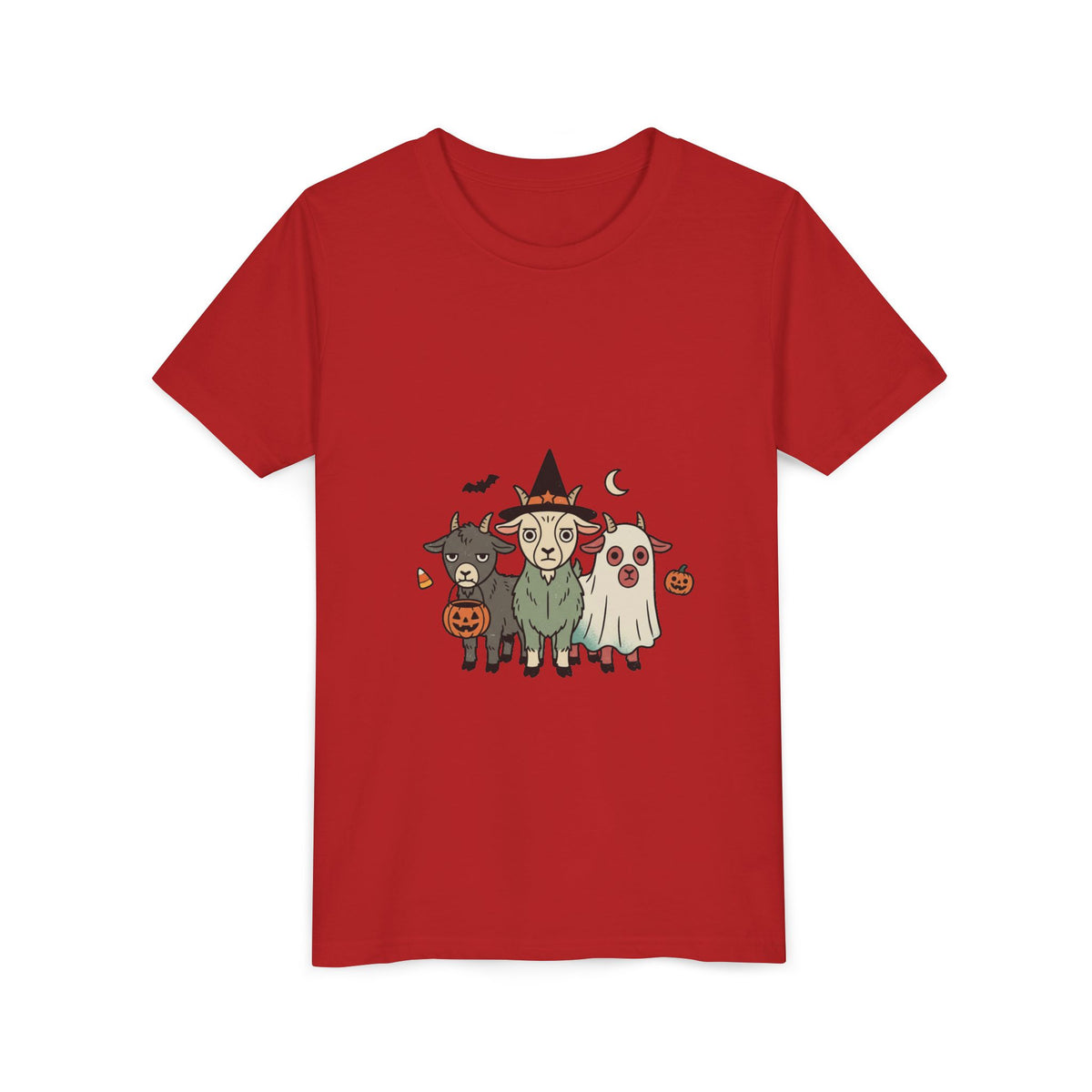 Kids Halloween Goat Squad Tee — Cute Witch, Ghost & Pumpkin Costume Shirt