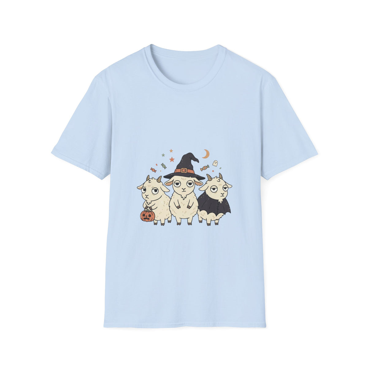 Cute Halloween Goats T-Shirt — Goats in Witch Hats Halloween Tee