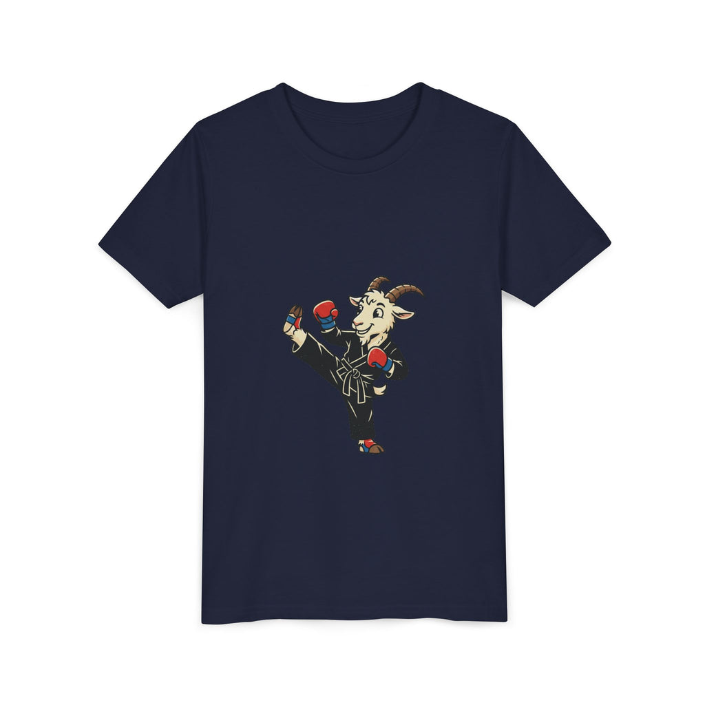 Kids Martial Arts Goat Tee — Youth Karate Kick Shirt