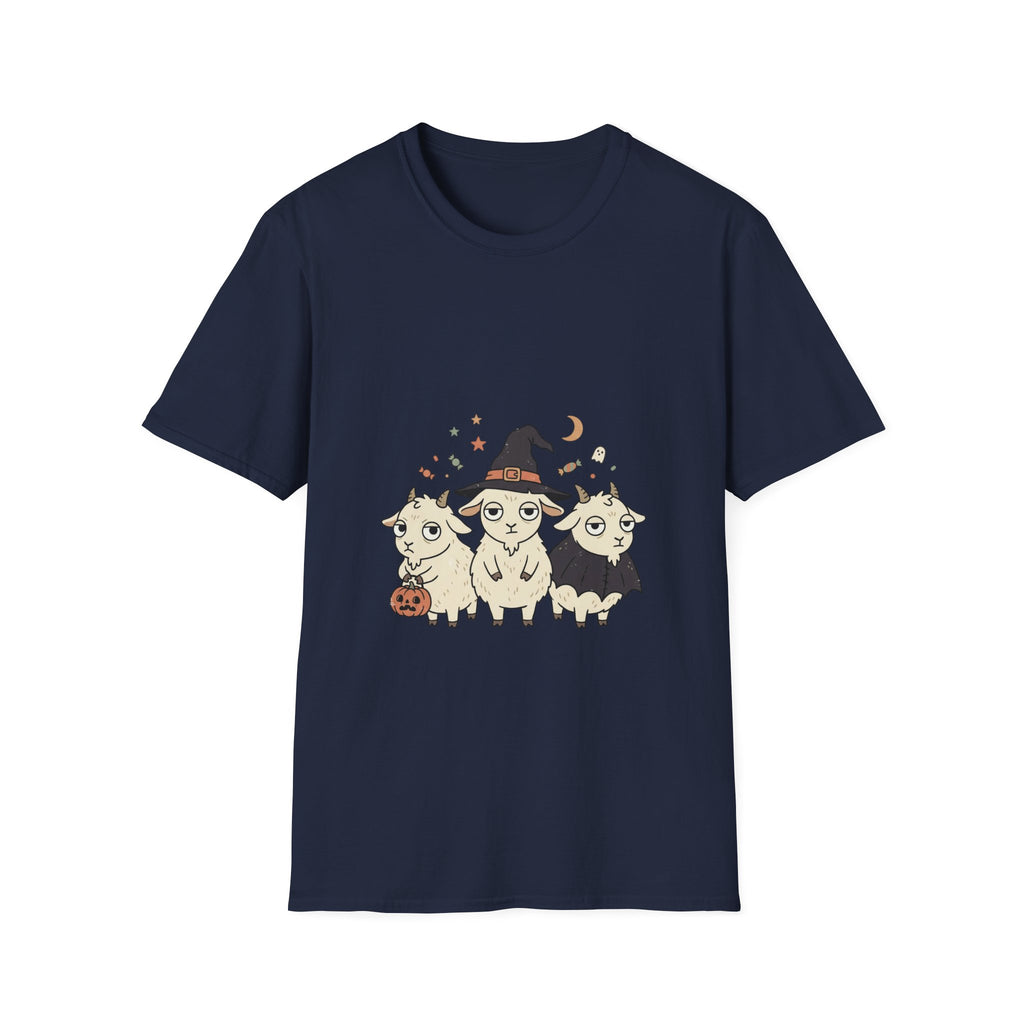 Cute Halloween Goats T-Shirt — Goats in Witch Hats Halloween Tee